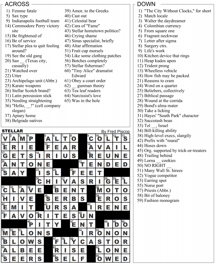 Crossword Solution: 2016 04 01 The Bradley Scout